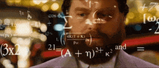 persona viendo muchas fórmulas matemáticas