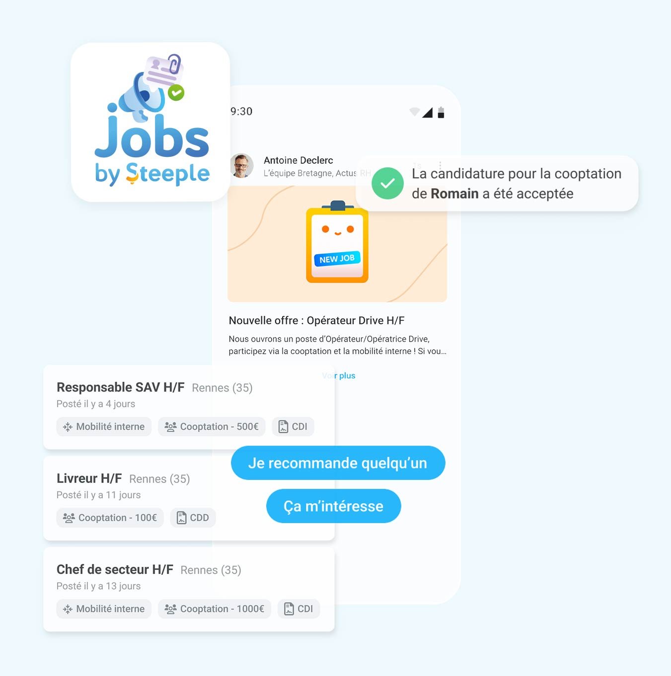 interface de la solution app jobs