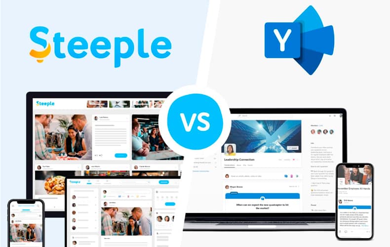 comparativa herramientas de comunicación interna Steeple y Microsoft Yammer
